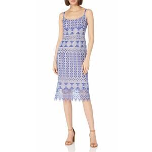 BCBG MAXAZRIA Alese Midi Lace Dress Royal Blue size 2